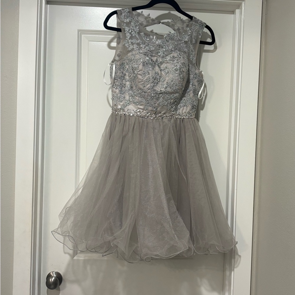 Forever New Silver A-line Midi Dress for Weddings